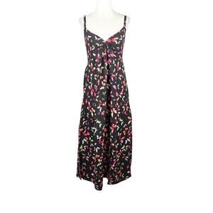 Island Planet Black and Red Butterfly Print Midi Dress S